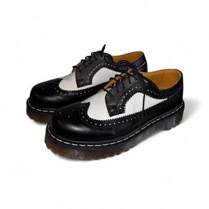 Dr. Martens Black and White Oxfords with Chunky Sole